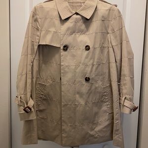 MONCLER Double-breasted Trench w/ unique stitching - sz Large